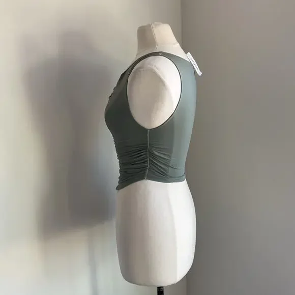 ARITZIA Tank Womens Size 2XS Parfait Design Smoky Sage Green Stretch - Picture 4 of 6